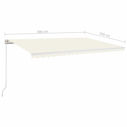 Tenda da Sole Retrattile Manuale LED 500x350 cm Crema | homemem39