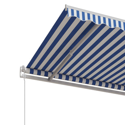 Tenda da Sole Retrattile Automatica 500x350 cm Blu e Bianca - homemem39