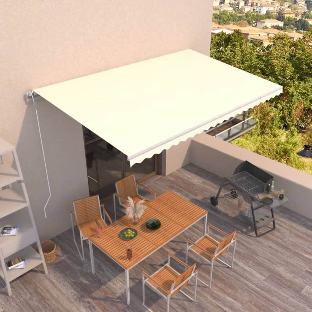 Tenda da Sole Retrattile Automatica 500x350 cm Crema | homemem39