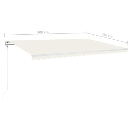Tenda Automatica con Sensore Vento e LED 500x350 cm Crema | homemem39
