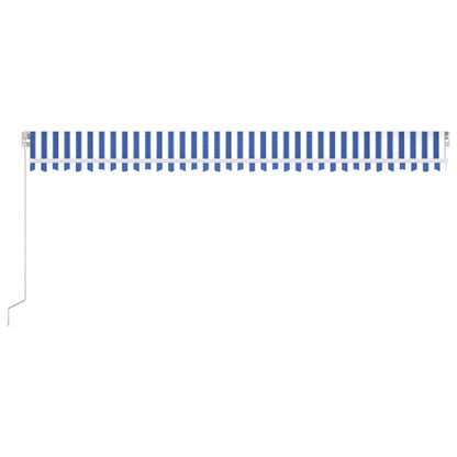 Tendone manuale 6 x 3,5 m Strisce Blu e Bianche 100% Poliestere | homemem39