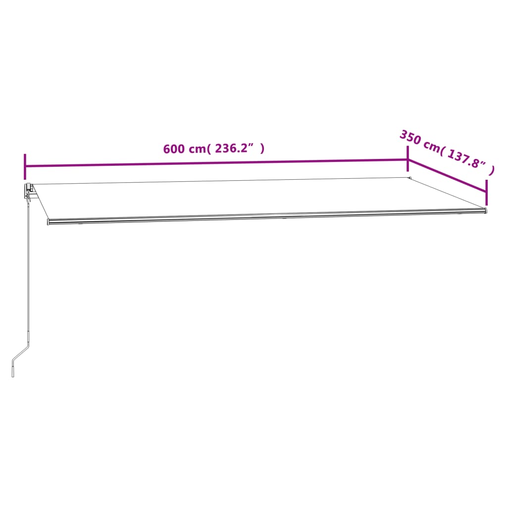 Tenda da Sole Retrattile Automatica 600x350 cm Crema | homemem39
