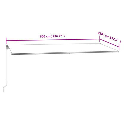 Tenda da Sole Retrattile Automatica 600x350 cm Crema | homemem39