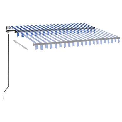 Tenda Automatica con Sensore Vento e LED 300x250 cm Blu Bianca