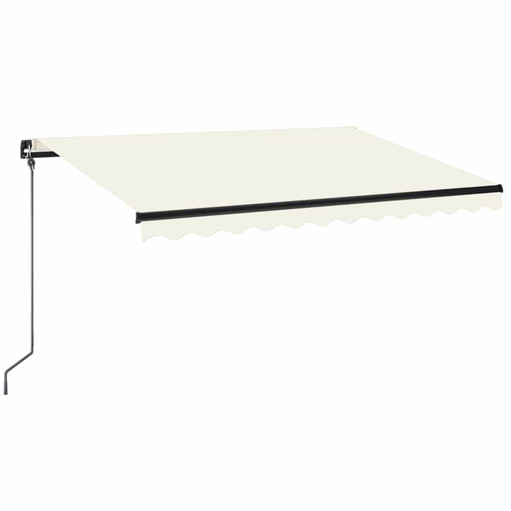 Tenda da Sole Retrattile Manuale con LED 350x250 cm Crema