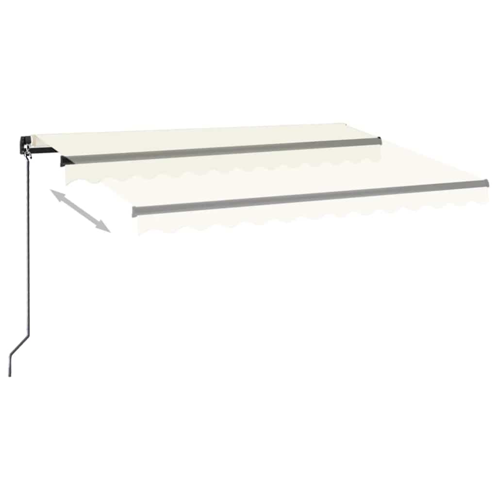 Tenda da Sole Retrattile Manuale con LED 350x250 cm Crema