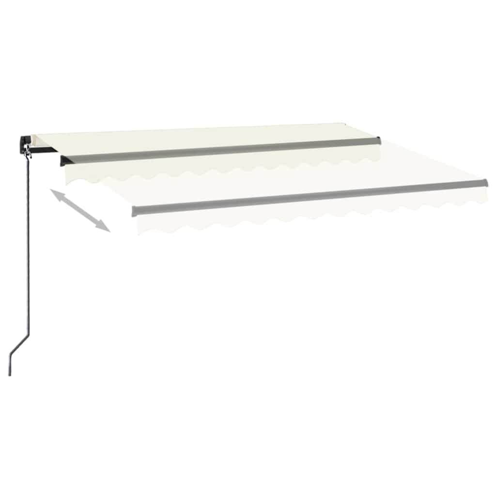 Tenda da Sole Retrattile Manuale con LED 350x250 cm Crema