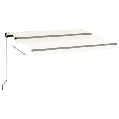 Tenda da Sole Retrattile Manuale con LED 350x250 cm Crema