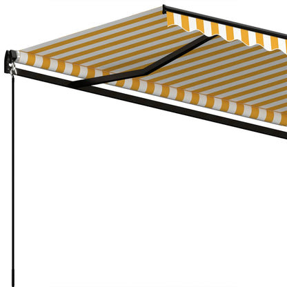 Tenda da Sole Retrattile Automatica 350x250 cm Gialla e Bianca