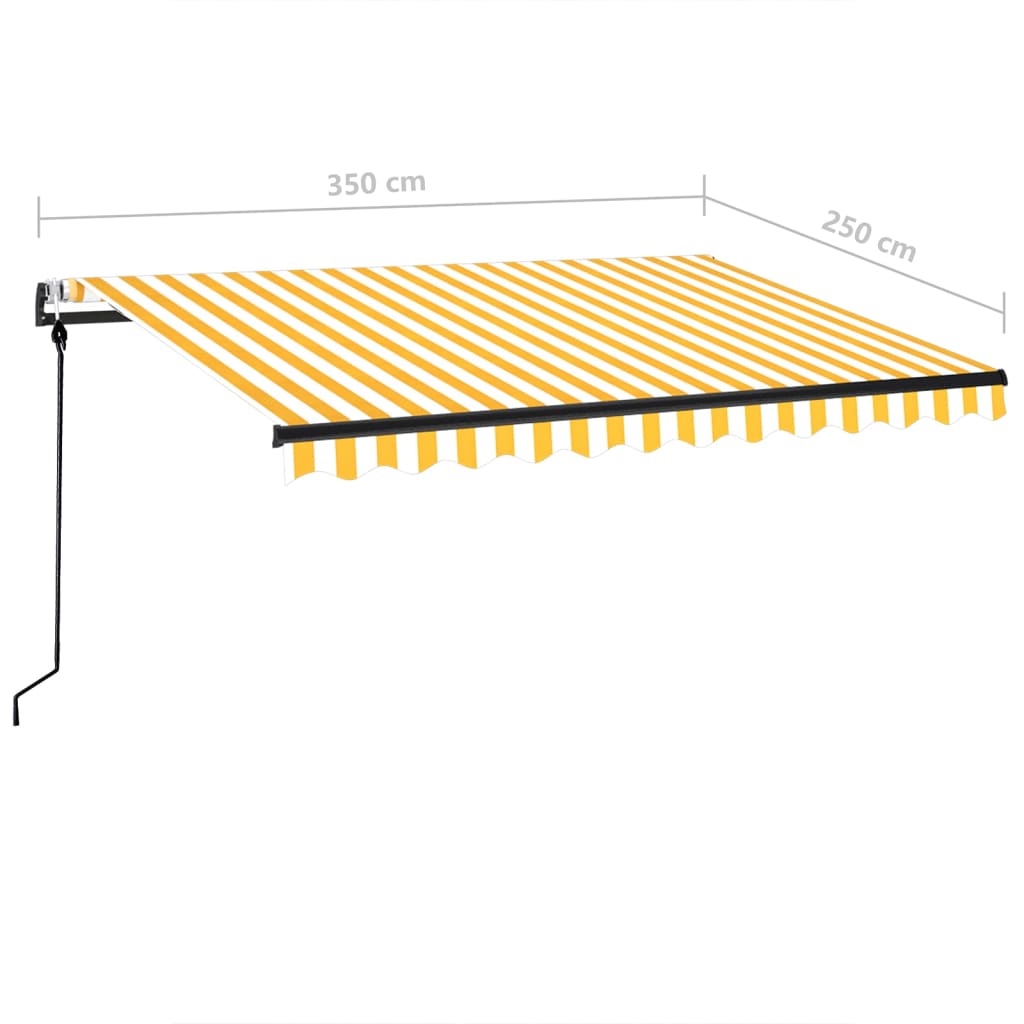 Tenda da Sole Retrattile Automatica 350x250 cm Gialla e Bianca