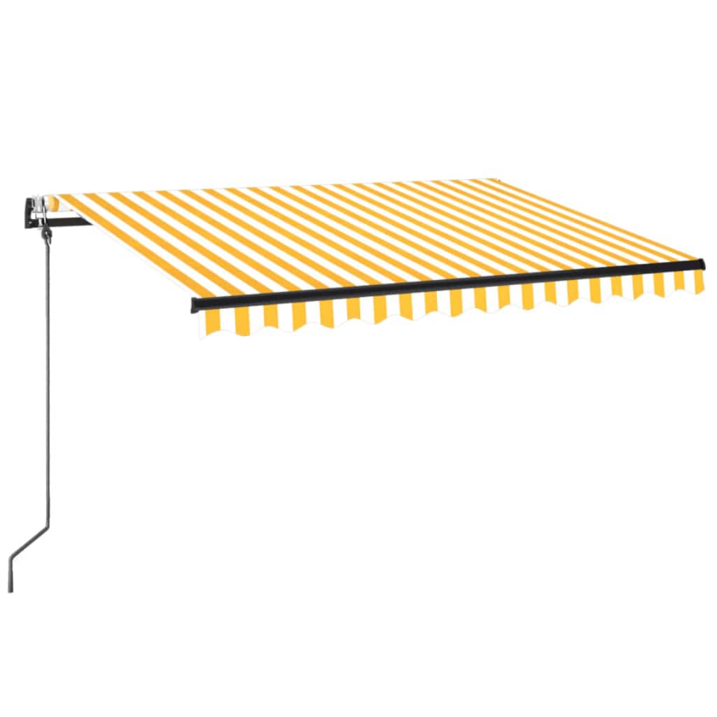 Automatic Awning with Wind Sensor and LED 350x250 cm Yellow White