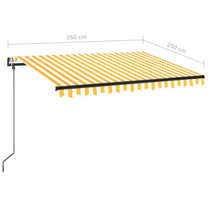 Automatic Awning with Wind Sensor and LED 350x250 cm Yellow White