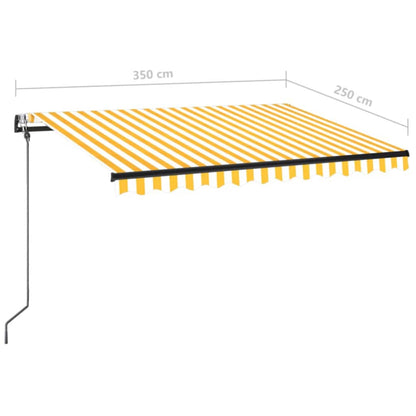 Tenda Automatica Sensore Vento e LED 350x250 cm Gialla Bianca