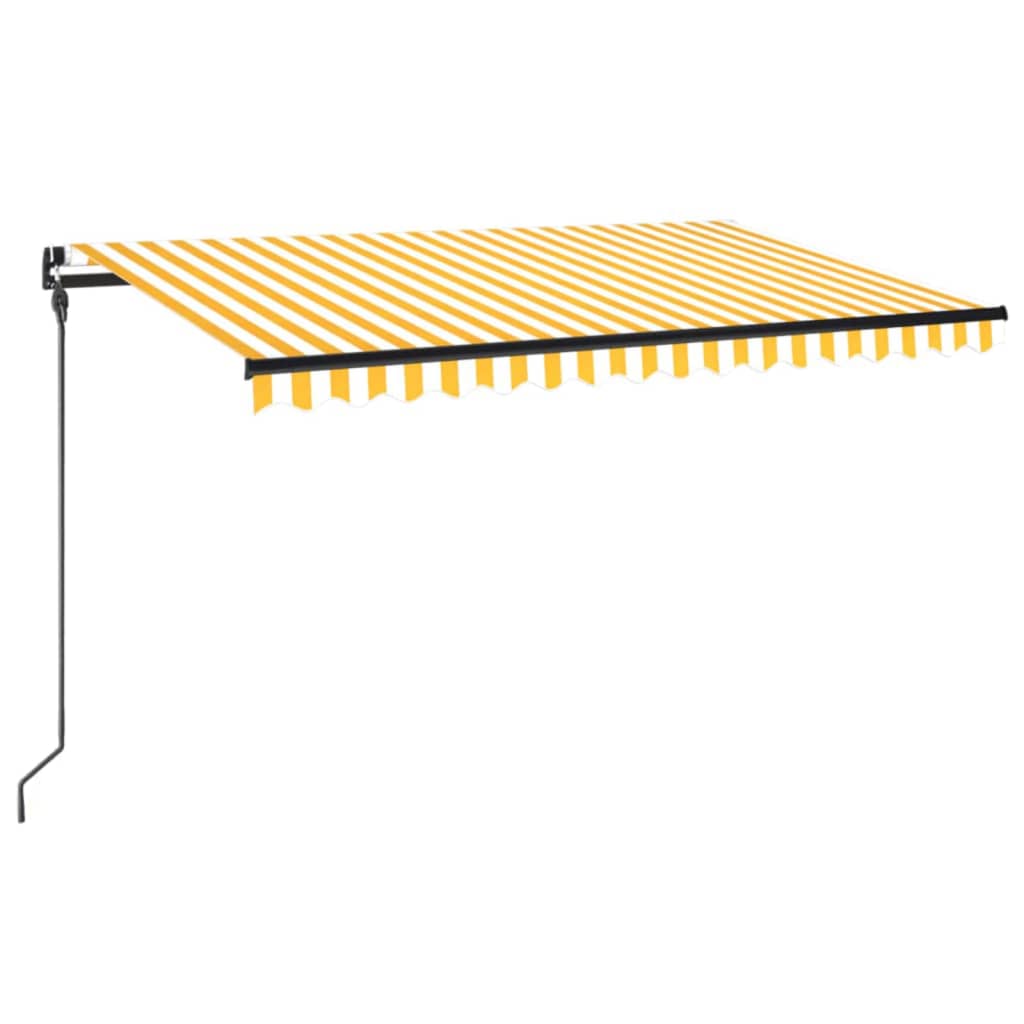 Tenda da Sole Retrattile Manuale 450x300 cm Gialla e Bianca