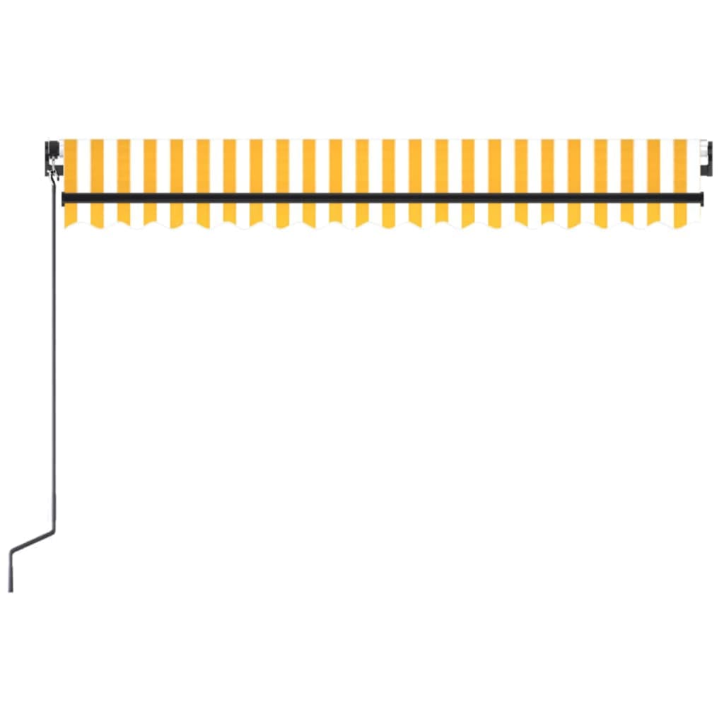 Tenda da Sole Retrattile Manuale 450x300 cm Gialla e Bianca