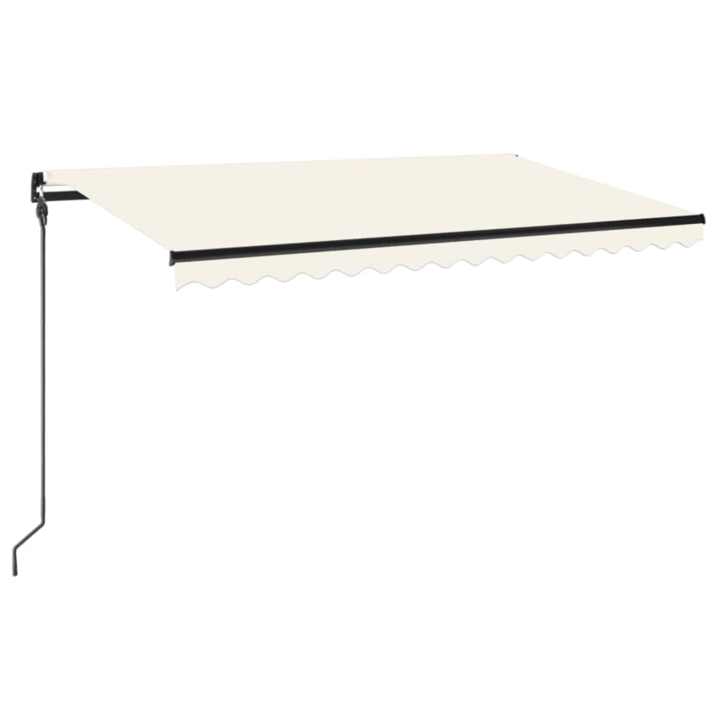 Tenda da Sole Retrattile Manuale con LED 450x300 cm Crema