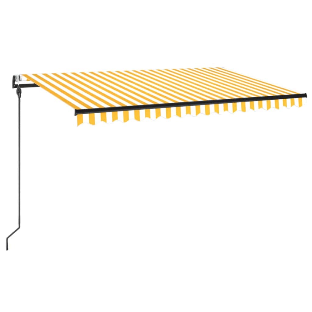 Tenda da Sole Retrattile Automatica 450x300 cm Gialla e Bianca - homemem39