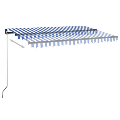 Automatic Awning with Wind Sensor and LED 450x300 cm Blue White