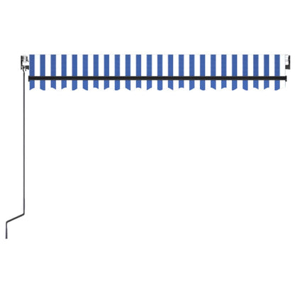 Automatic Awning with Wind Sensor and LED 450x300 cm Blue White