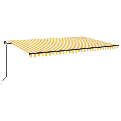 Tenda da Sole Retrattile Manuale 500x300cm Giallo e Bianco - homemem39