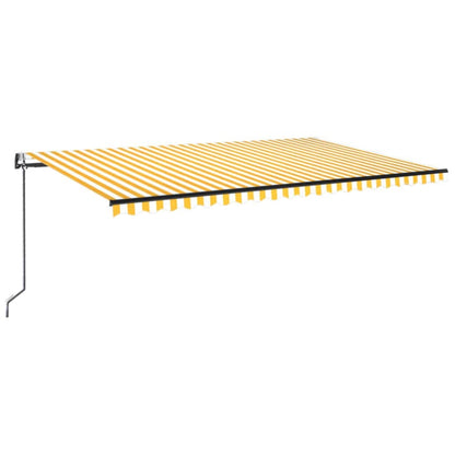 Tenda da Sole Retrattile Automatica 500x300cm Giallo e Bianco