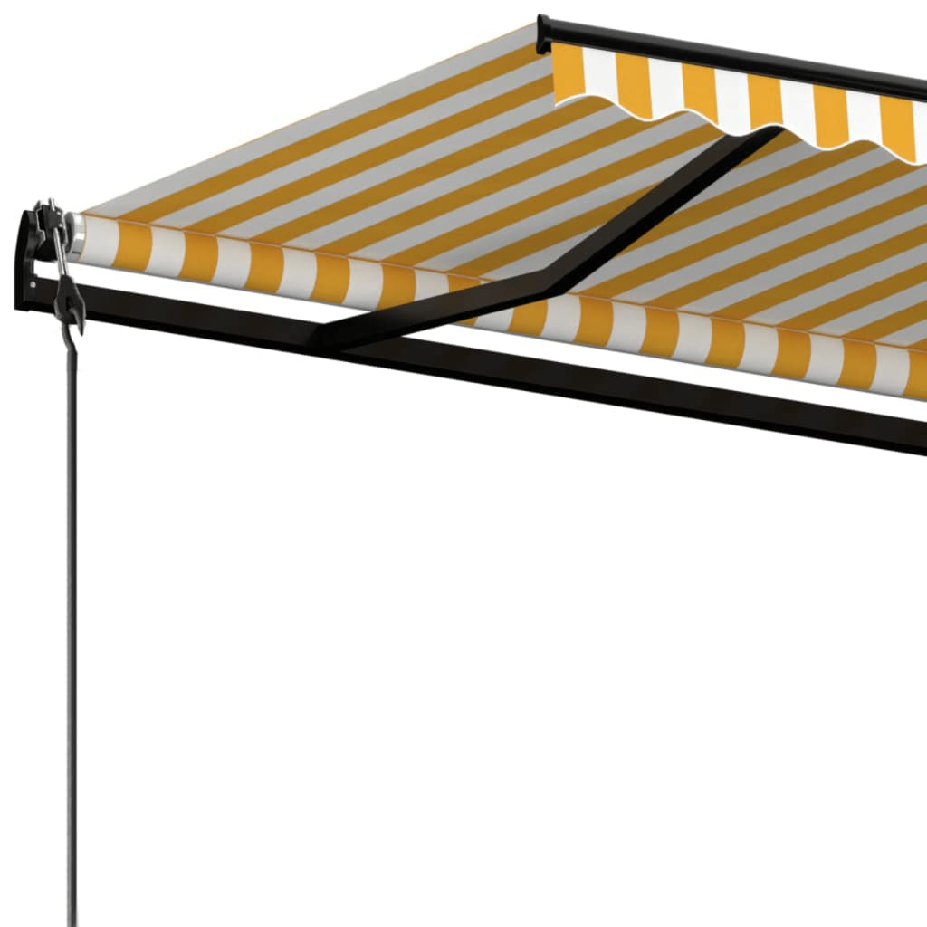 Tenda da Sole Retrattile Automatica 500x300cm Giallo e Bianco