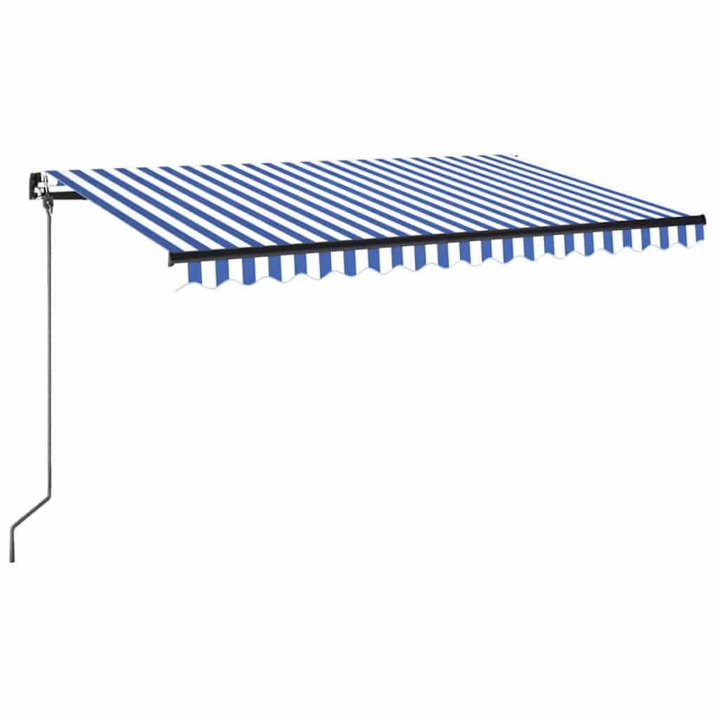 Tenda da Sole Retrattile Manuale 400x350 cm Blu e Bianca