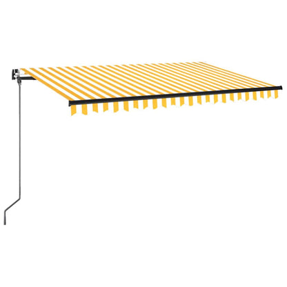 Tenda da Sole Retrattile Manuale 400x350 cm Gialla e Bianca