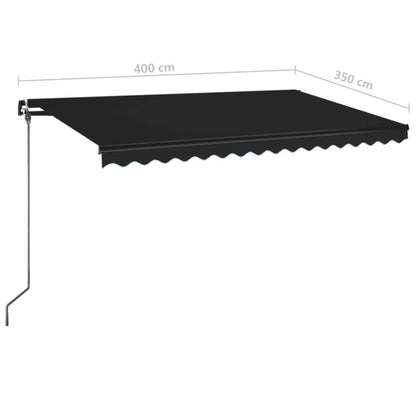 Tenda da Sole Retrattile Manuale 400x350 cm Antracite | homemem39