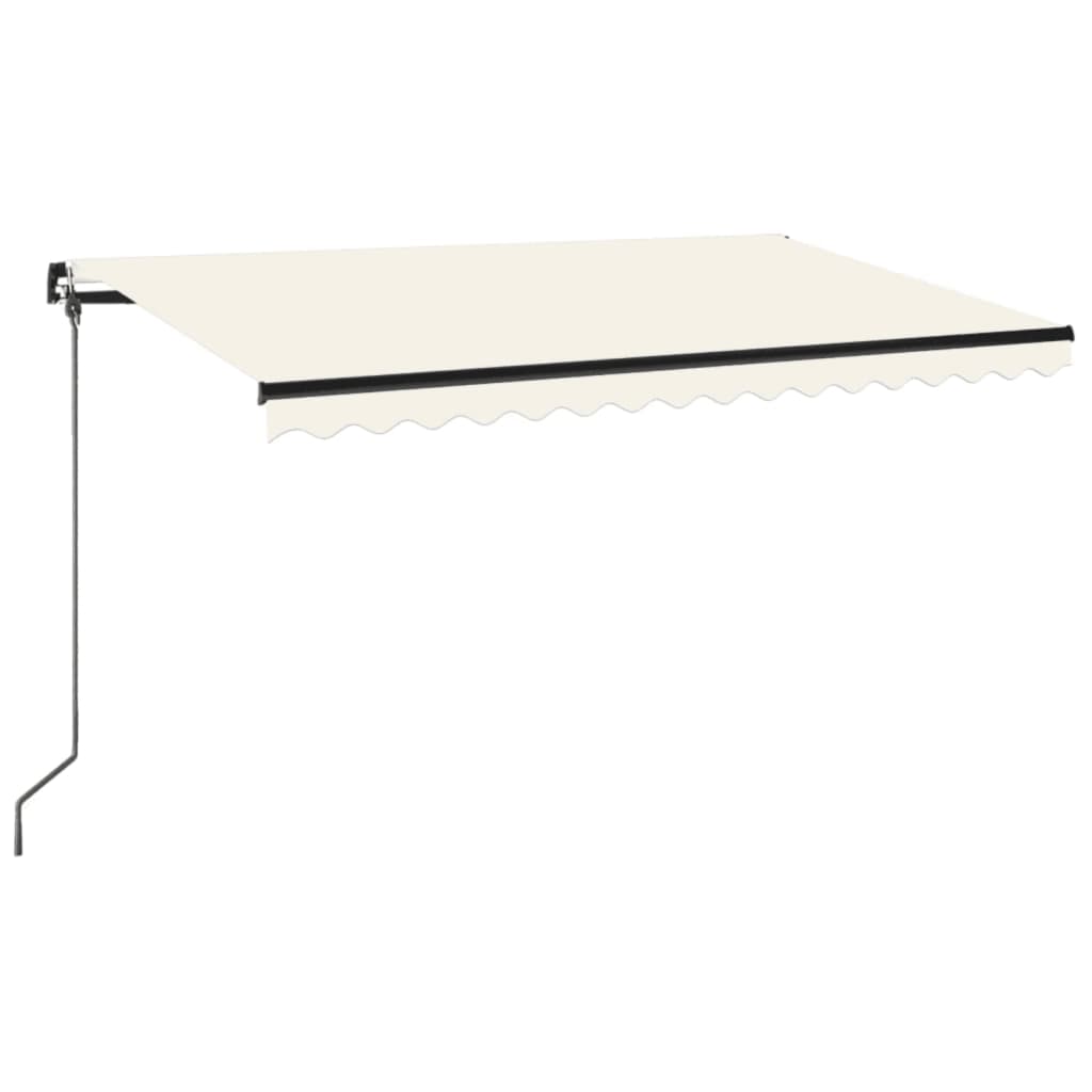 Tenda da Sole Retrattile Manuale con LED 400x350 cm Crema - homemem39