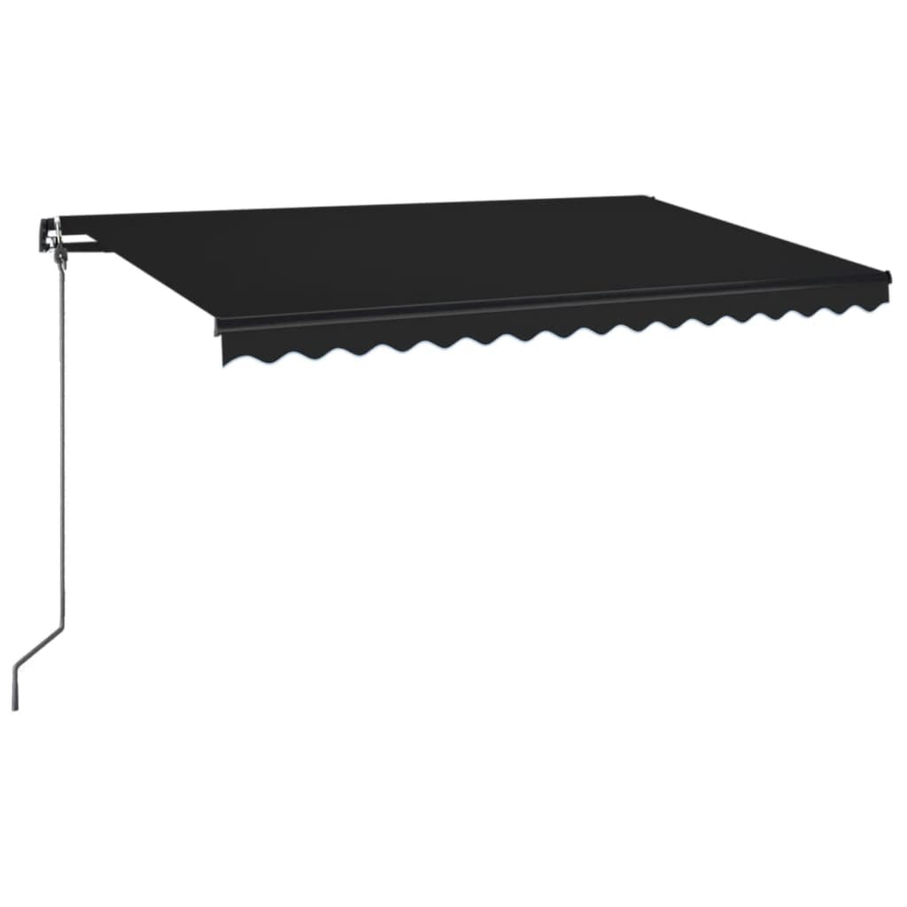 Tenda da Sole Retrattile Manuale con LED 400x350 cm Antracite | homemem39