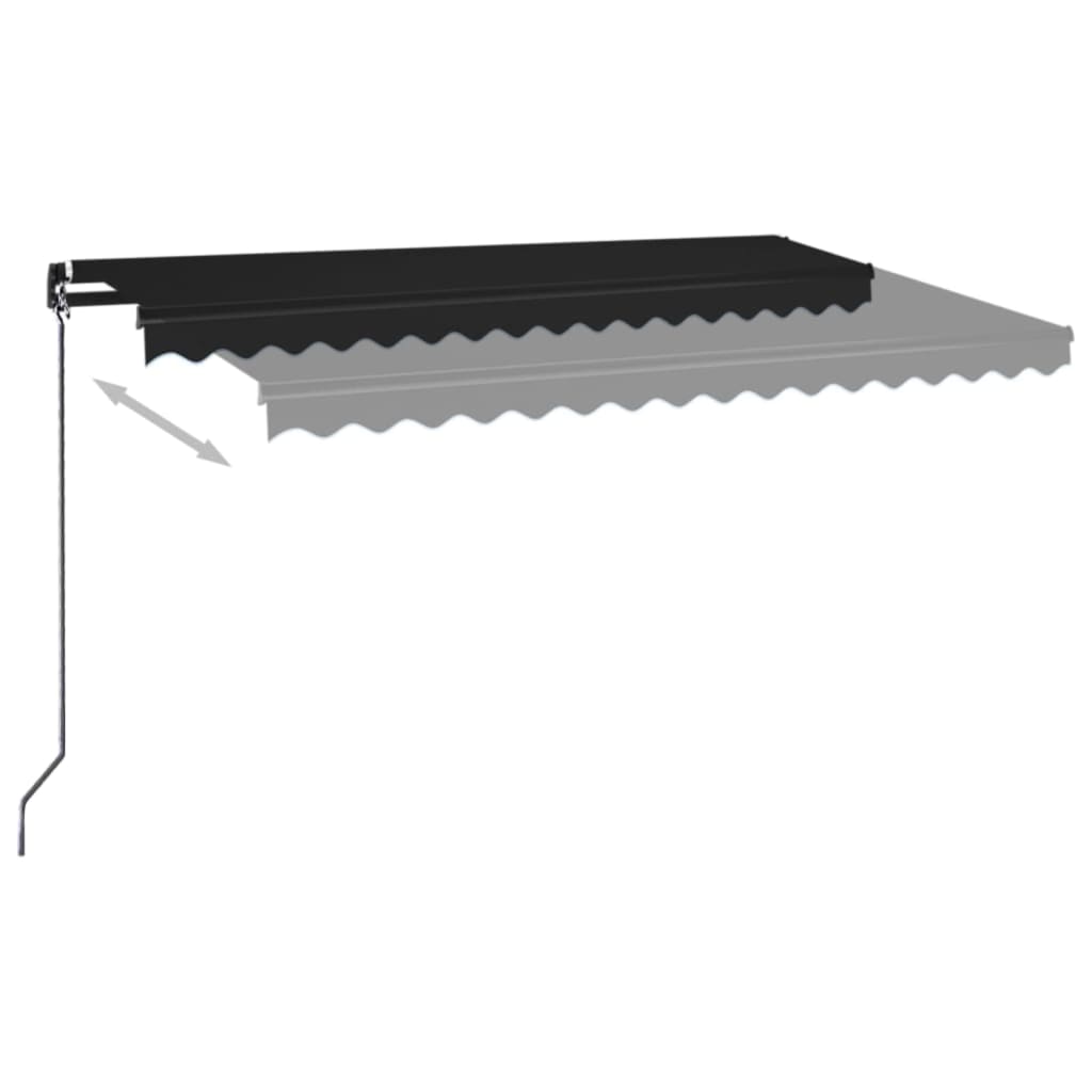 Tenda da Sole Retrattile Manuale con LED 400x350 cm Antracite | homemem39