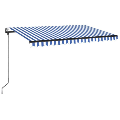 Tenda Automatica con Sensore Vento e LED 400x350 cm Blu Bianca
