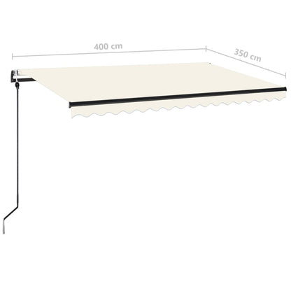 Tenda Automatica con Sensore Vento e LED 400x350 cm Crema