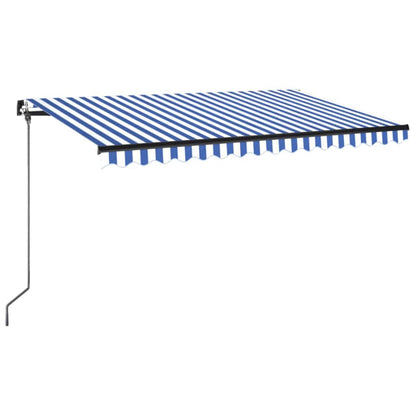 Tenda da Sole Retrattile Manuale 450x350 cm Blu e Bianca