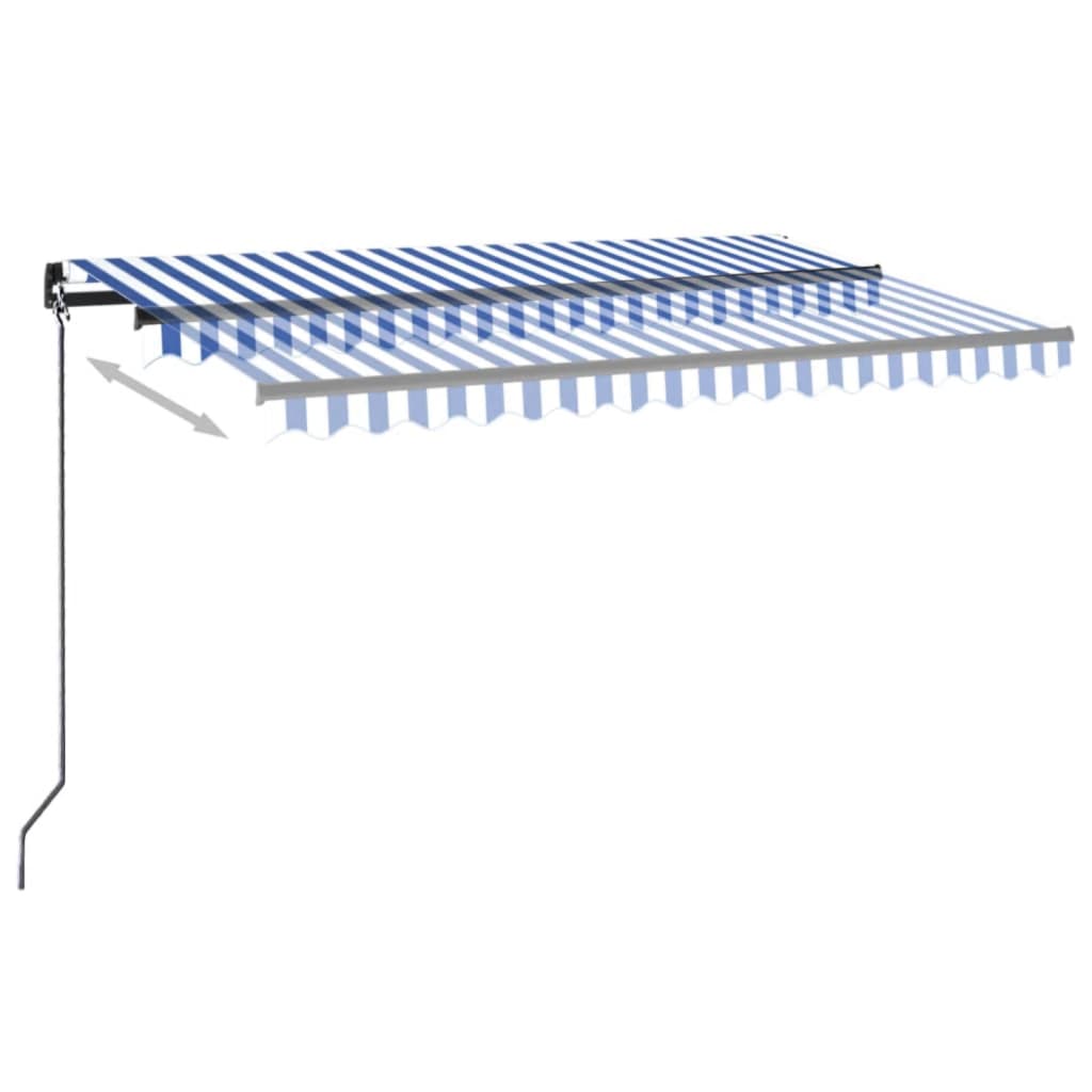 Tenda da Sole Retrattile Manuale 450x350 cm Blu e Bianca