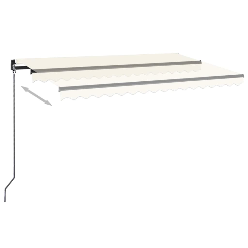 Tenda da Sole Retrattile Manuale LED 450x350 cm Crema | homemem39