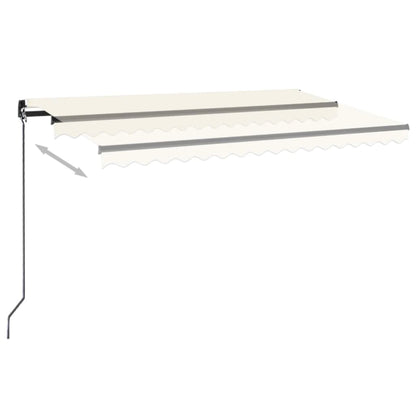 Tenda da Sole Retrattile Manuale LED 450x350 cm Crema | homemem39