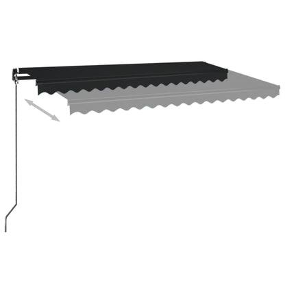 Tenda da Sole Retrattile Manuale LED 450x350 cm Antracite | homemem39