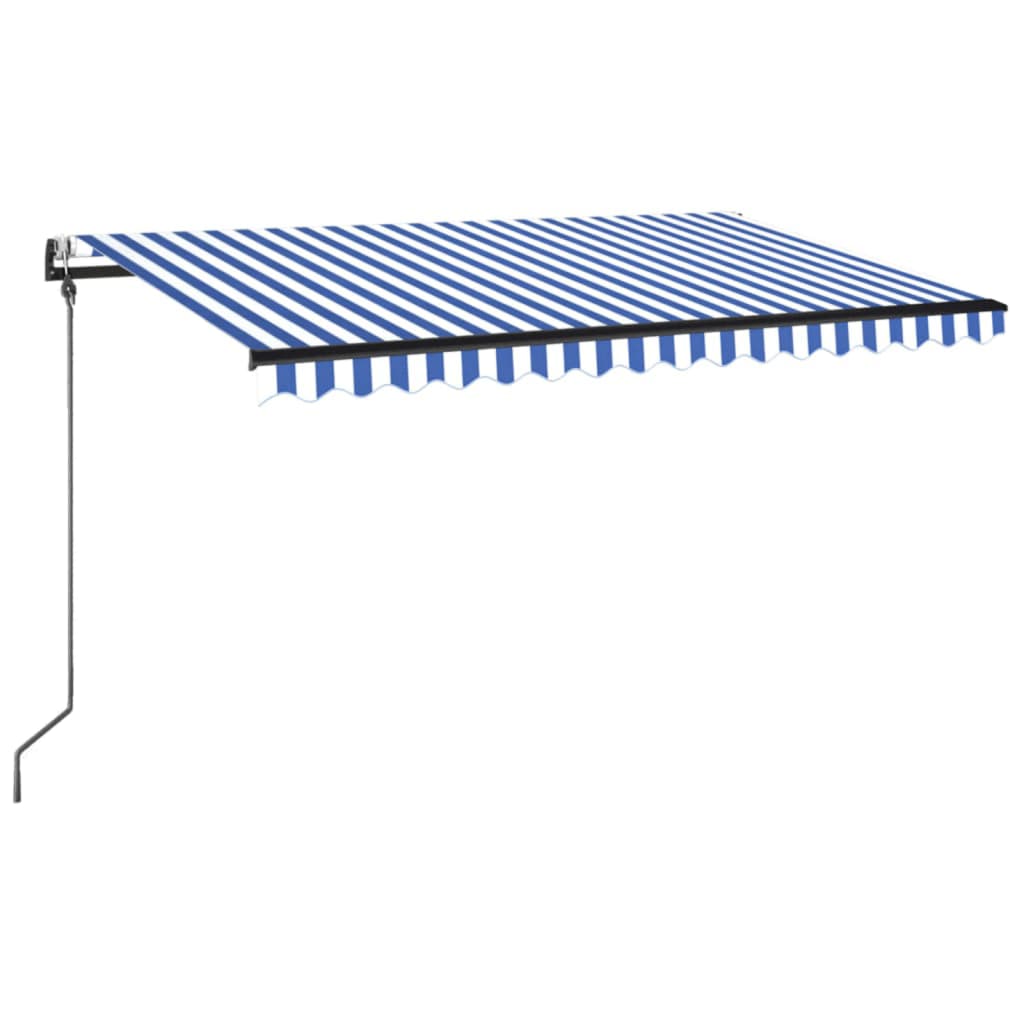 Tenda da Sole Retrattile Automatica 450x350 cm Blu e Bianca