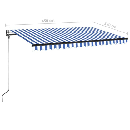 Tenda da Sole Retrattile Automatica 450x350 cm Blu e Bianca