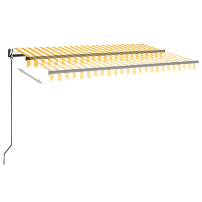 Tenda da Sole Retrattile Automatica 450x350 cm Gialla e Bianca