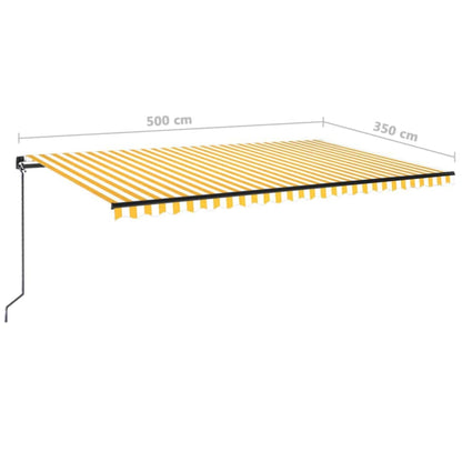 Tenda da Sole Retrattile Manuale 500x350 cm Gialla e Bianca