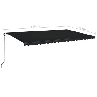 Tenda da Sole Retrattile Manuale 500x350 cm Antracite | homemem39