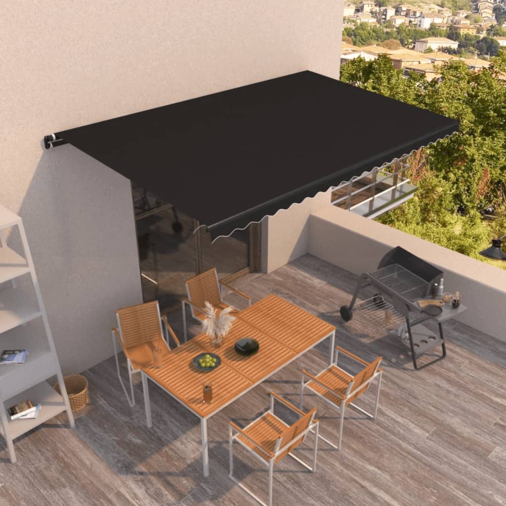 Tenda da Sole Retrattile Manuale 500x350 cm Antracite | homemem39
