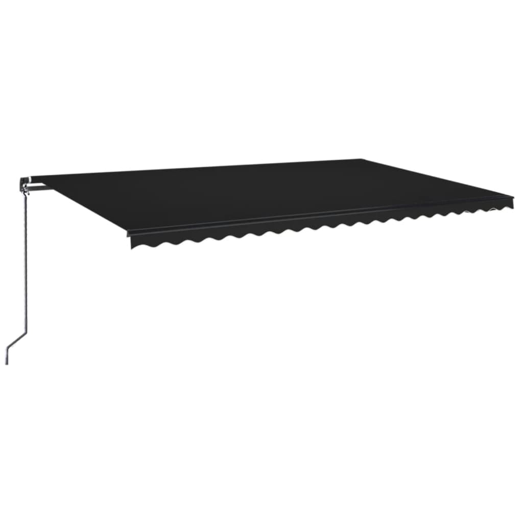 Tenda da Sole Retrattile Manuale con LED 500x350 cm Antracite | homemem39