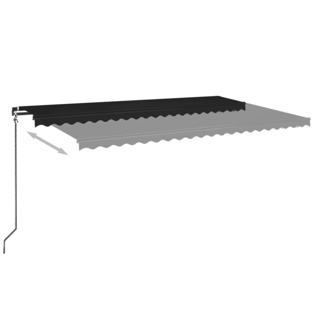 Tenda da Sole Retrattile Manuale con LED 500x350 cm Antracite | homemem39