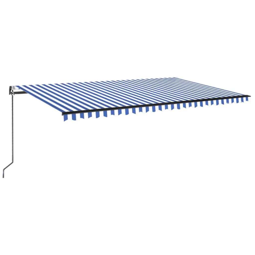 Tenda da Sole Retrattile Automatica 500x350 cm Blu e Bianca
