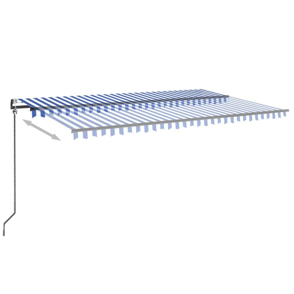 Tenda da Sole Retrattile Automatica 500x350 cm Blu e Bianca