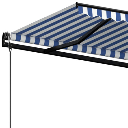 Tenda da Sole Retrattile Automatica 500x350 cm Blu e Bianca - homemem39